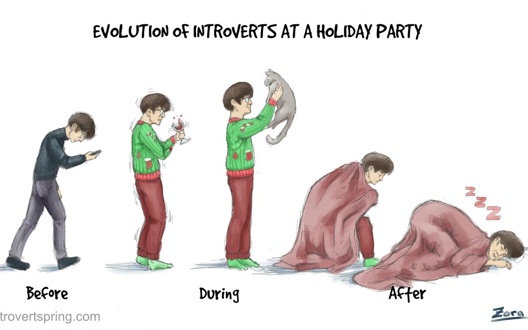 Evolution of Introverts at a Holiday Party